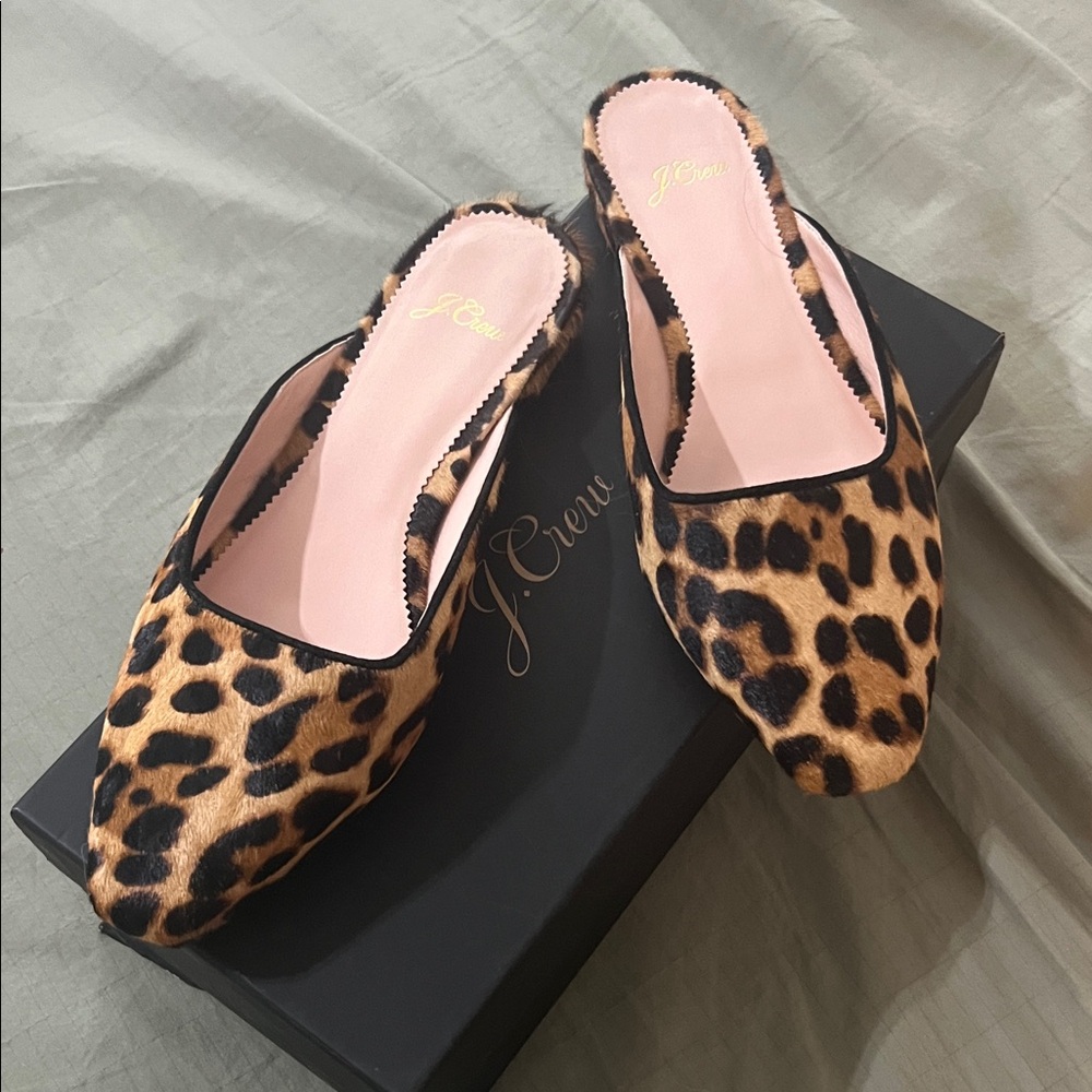J. Crew Animal Print Mules